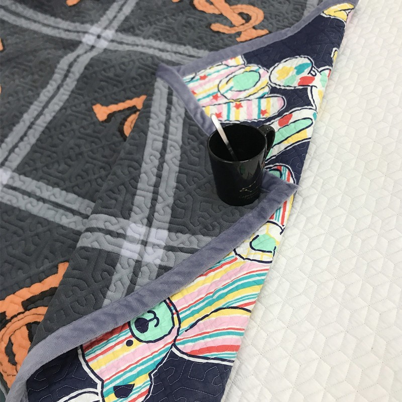 韩国牛奶绒学生宿舍单人加厚卡通纯D棉斜纹单件保暖床盖上下铺床