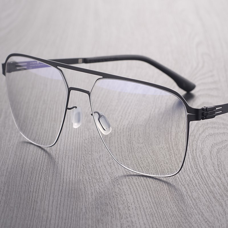 无螺丝眼镜框男款超轻可配度数双梁级感近视定制防蓝光防雾1号