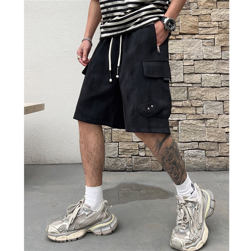 2025新款男士直筒简约风裤子宽松工装五分裤夏季百搭青少年短裤