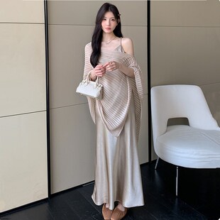 上衣修身 轻奢孕妇夏季 慵懒风罩衫 法式 辣妈裙子 缎面吊带裙2025新款