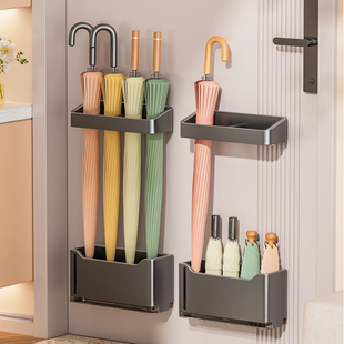 磁吸长短柄雨伞收纳架入户防盗门后家用壁挂神器放折叠伞具置物架