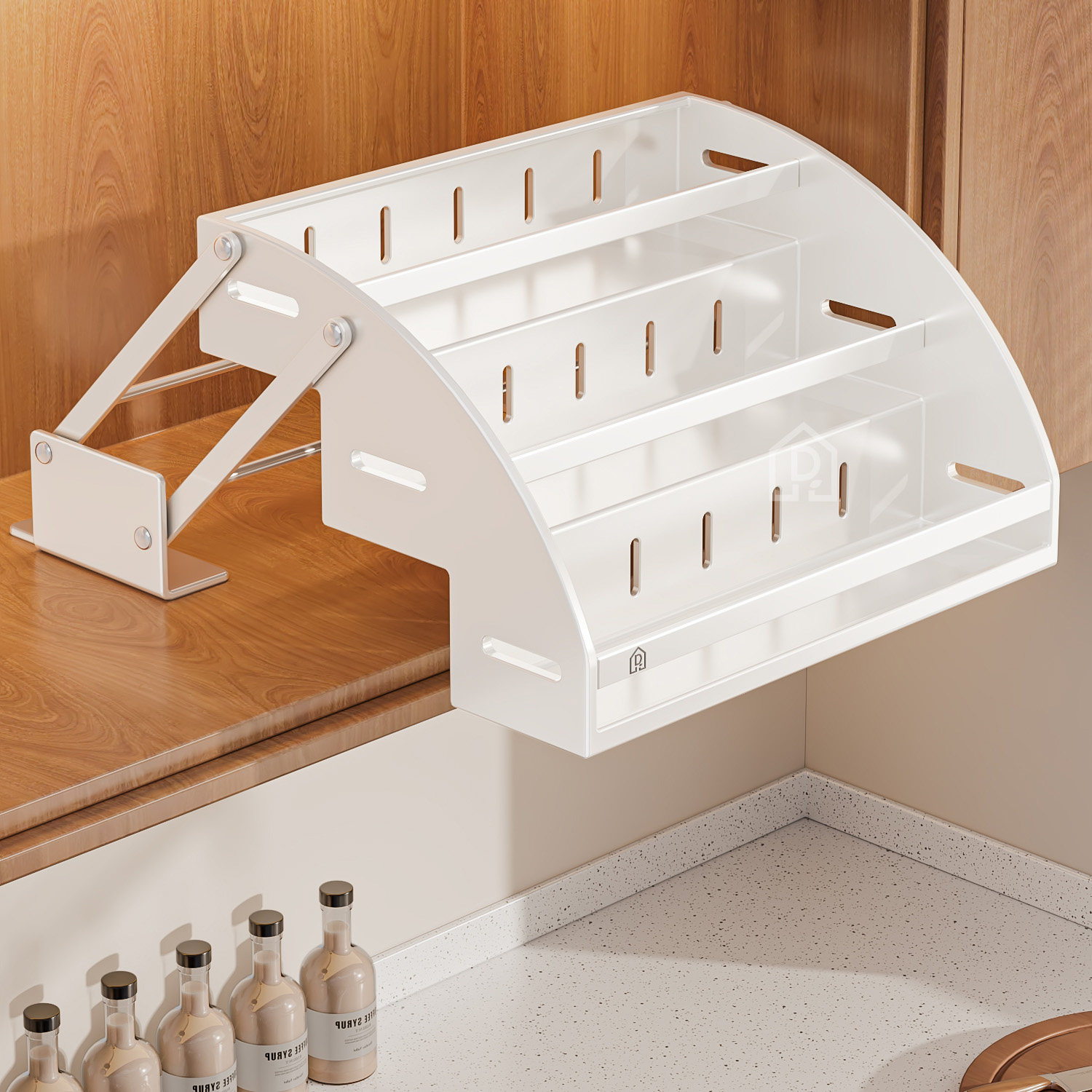 不锈钢厨房吊柜升降拉篮橱柜下拉式调料品置物高柜顶柜伸缩收纳架,收纳整理,整理架/置物架/收纳架,淘宝优惠券,粉丝福利购,淘宝优惠卷