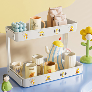 多巴胺水杯置物架轻奢高级感托盘杯子收纳置物架厨房桌面茶杯架子