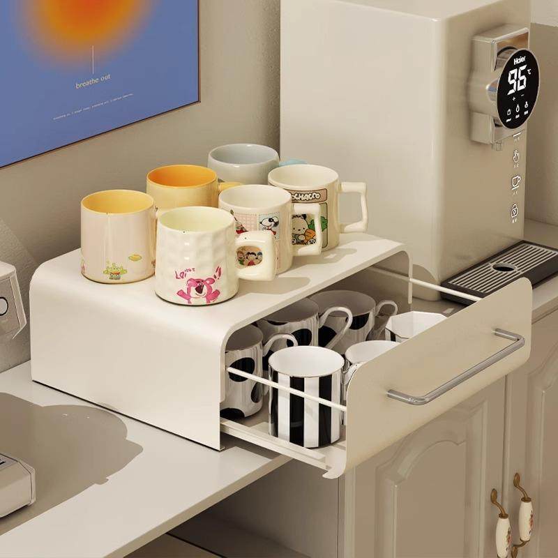 桌面抽屉收纳盒子家用咖啡机水吧台底座收纳置物架客厅茶杯水杯架,收纳整理,书桌收纳置物架,淘宝优惠券,粉丝福利购,淘宝优惠卷