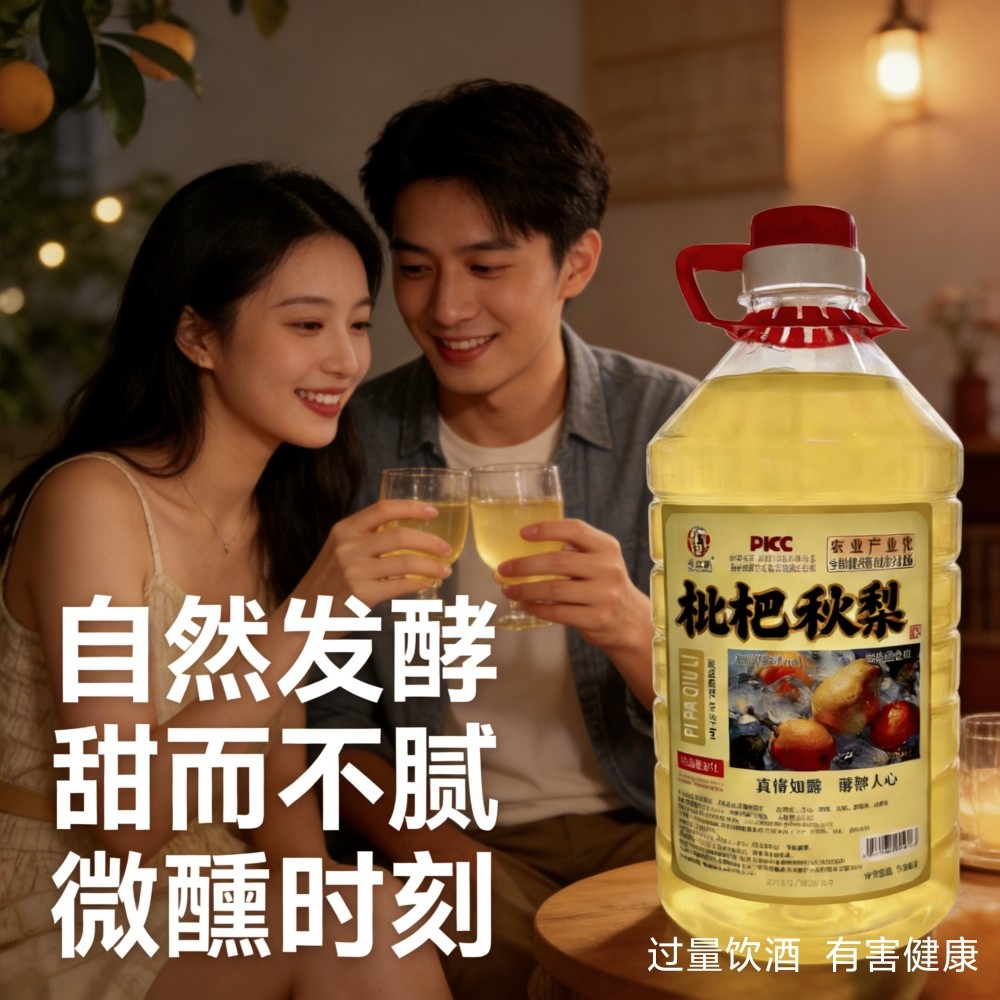 正宗发酵新品枇杷秋梨酒8度5斤桶装网红低度果味浪漫女士微醺果酒