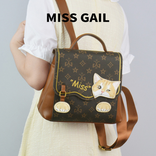 MissGail可爱猫咪小书包双肩包女旅游轻便小众不撞款百搭通勤背包