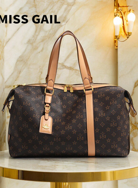MISS GAIL复古印花设计短途旅游时尚百搭单肩包托特包旅行包大号