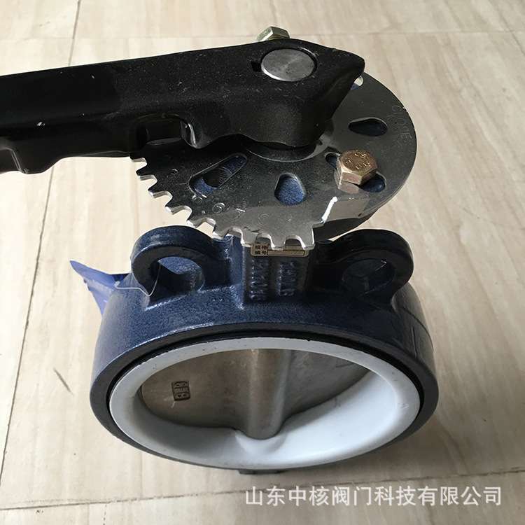 手柄对夹蝶阀D71X-16不锈钢四氟手动国标碟阀 DN50 65 80 100 200