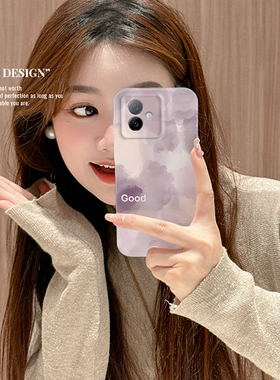 紫色晕染水墨画适用荣耀GTpro手机壳新款荣耀x60gt菲林硬壳荣耀x70i镜头全包荣耀power保护套男女生简约时尚