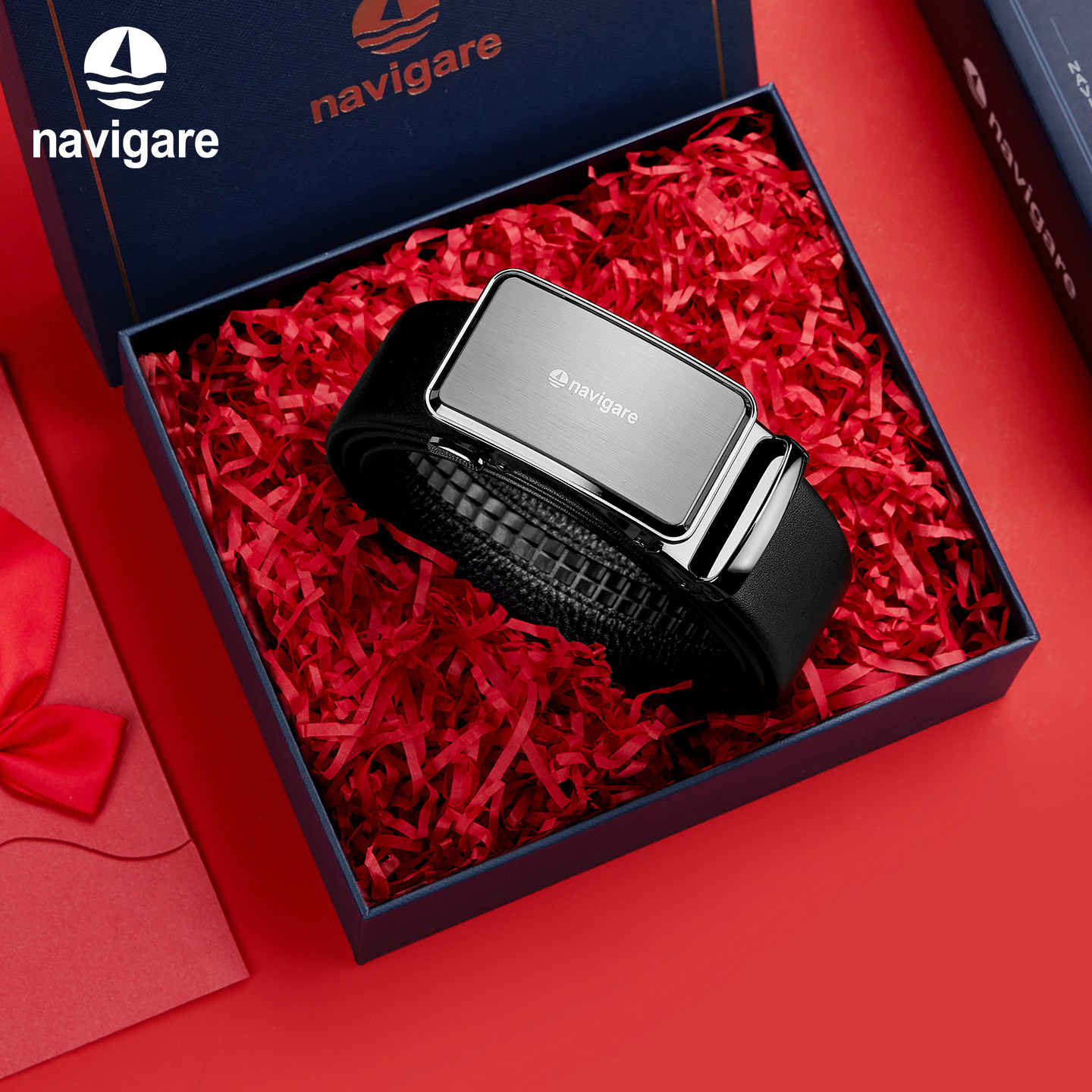 Navigare小帆船男士真皮腰带新款爸爸皮带结婚商务自动扣头层