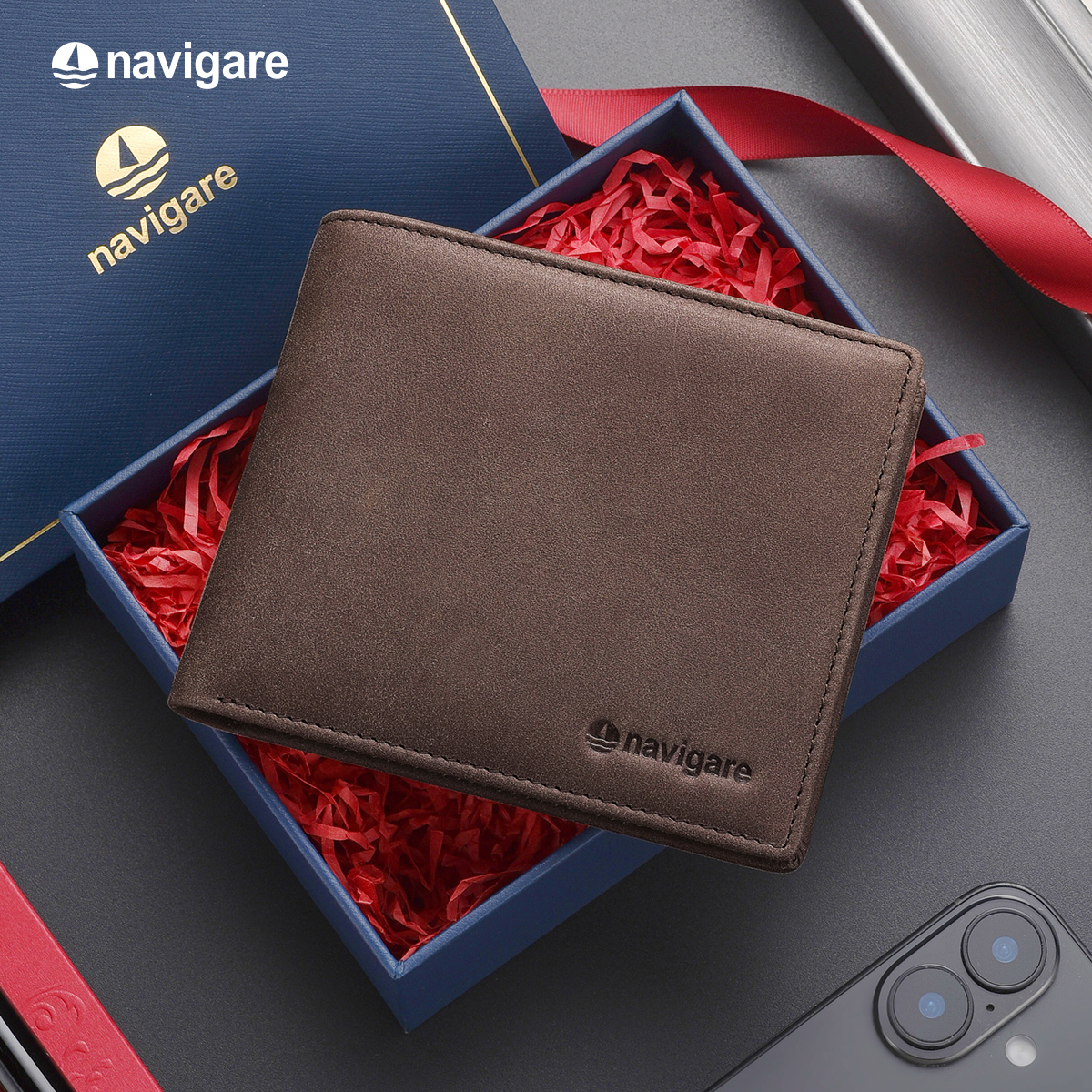 Navigare意大利小帆船钱包男士头层牛皮短款钱夹真皮皮夹