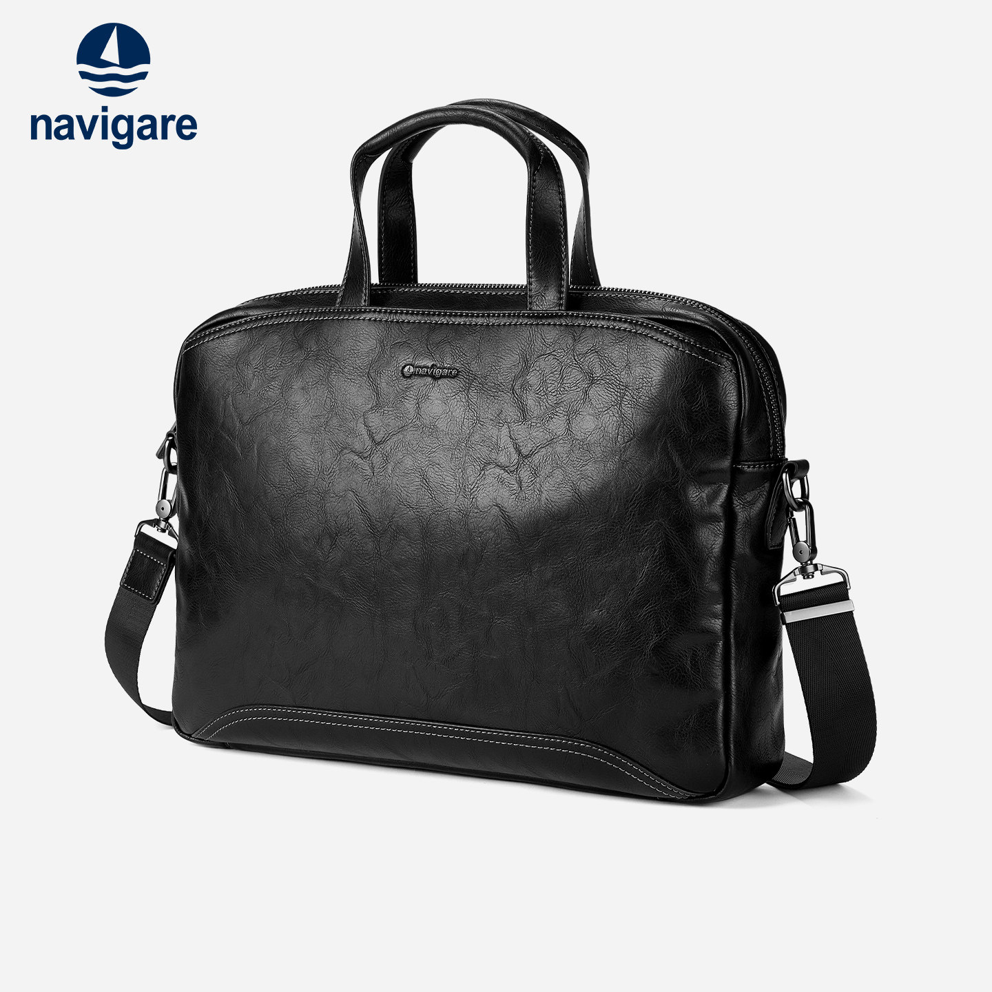 navigare小帆船2025新款男士公文包大容量商务通勤风手提男包潮流