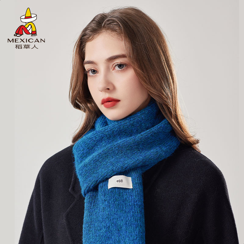 稻草人针织围巾蓝色女冬季新款羊毛混纺高级韩版加厚保暖围脖礼物,服饰配件/皮带/帽子/围巾,围巾/丝巾/披肩,淘宝优惠券,粉丝福利购,淘宝优惠卷
