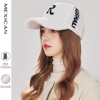 稻草人加厚毛绒棒球帽女士秋冬保暖帽子大头围百搭显脸小鸭舌帽男