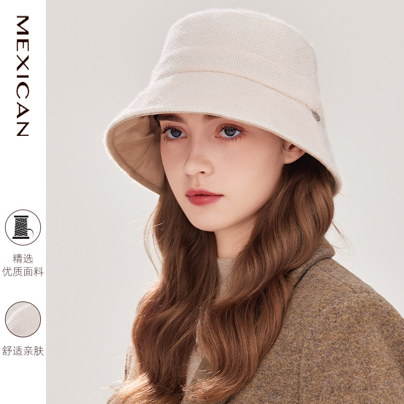 稻草人大头围渔夫帽女2025新款显脸小毛呢秋冬季素颜百搭气质盆帽