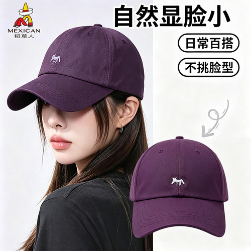 稻草人小狐狸刺绣宽檐棒球帽子女