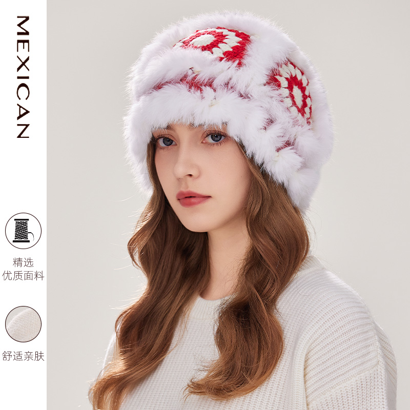 稻草人醒狮帽子女秋冬可爱毛绒渔夫帽大头围显脸小水桶毛茸茸盆帽