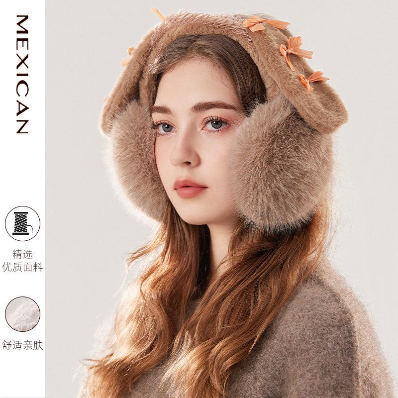 稻草人耳罩女士毛绒保暖防风可爱耳帽冬季耳包耳捂子防寒耳朵耳套