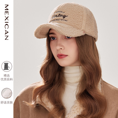 稻草人加绒加厚棒球帽子女百搭冬季新款时尚保暖户外防寒鸭舌帽男