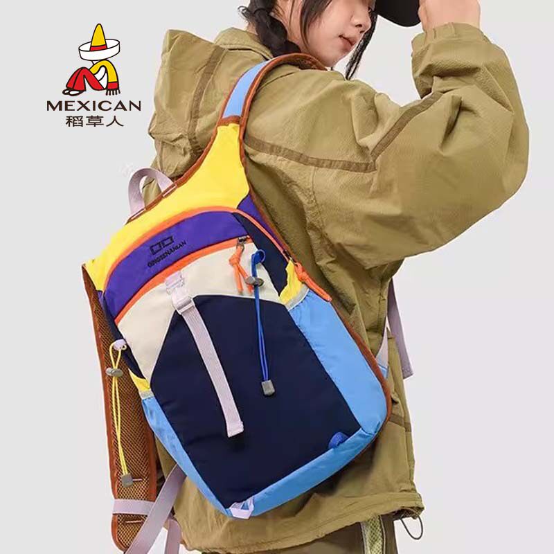 稻草人设计感旅行包大容量双肩包多巴胺户外登山健身多用途骑背包