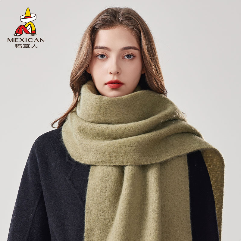 稻草人2025纯色围巾女仿羊绒披肩