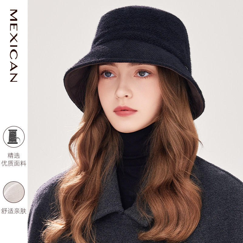 稻草人大头围渔夫帽女2025新款秋冬季防风赫本风法式妈妈洋气盆帽