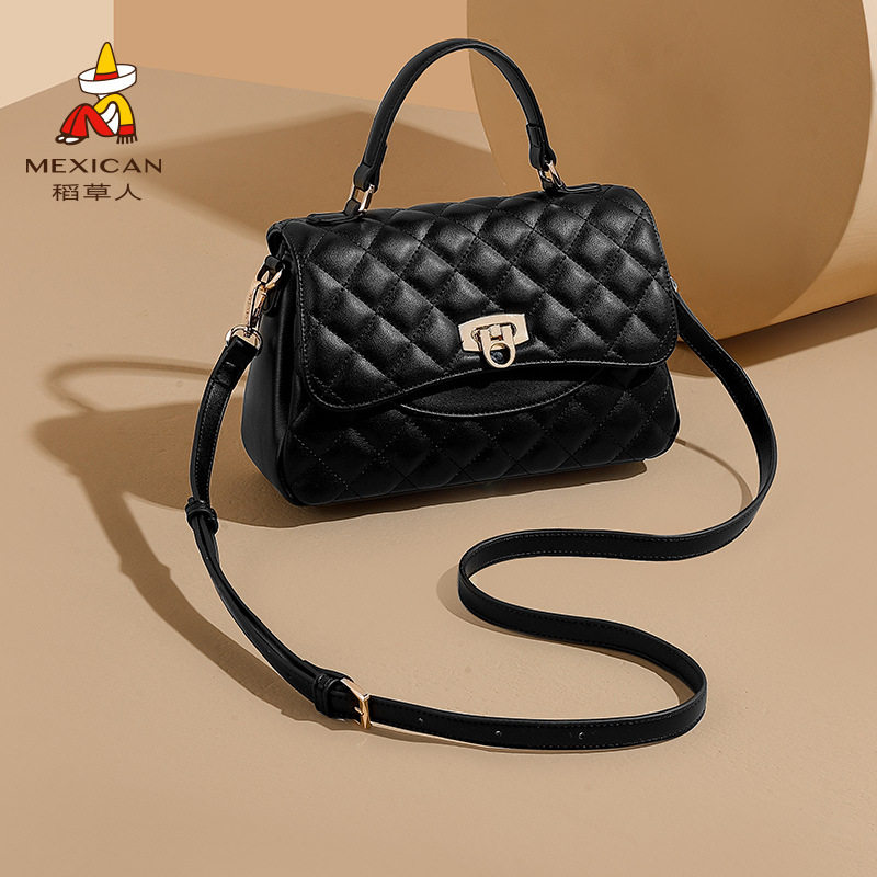 稻草人小方包菱格高级质感小众通勤包包百搭流行斜挎包时尚手提包