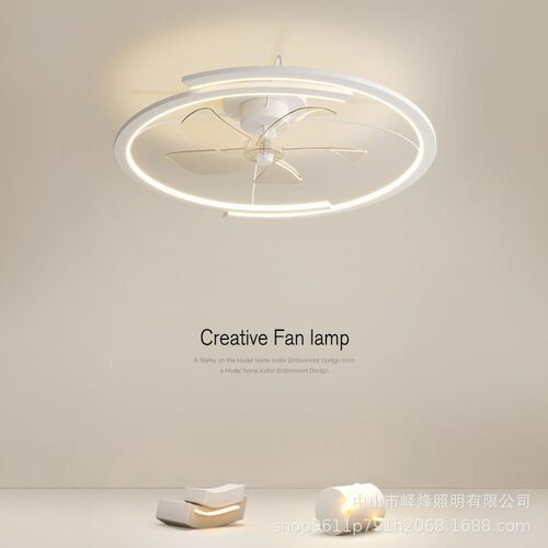 卧室风扇灯现代电简约sg轻奢餐一厅智能隐形扇体间房吸顶灯具吊扇