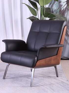 i意式轻奢Dak休闲单椅店酒大堂客厅卧X99室实木椅子现代简约单i人