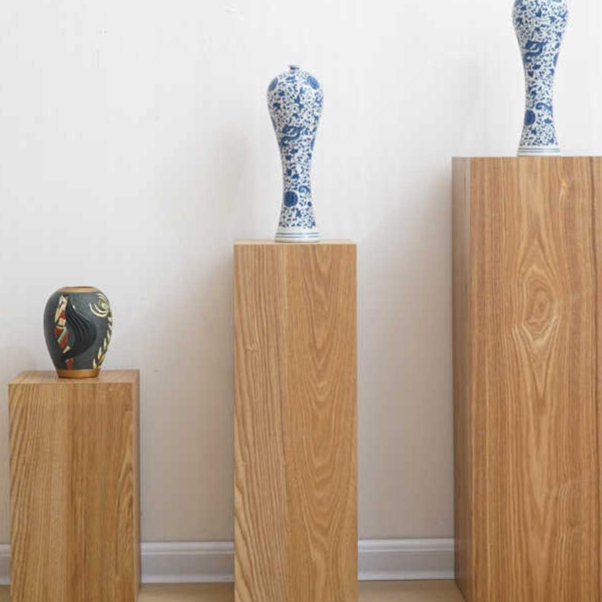 A8L中式复古风实木墩子摆件底座民宿酒店方形木桩展示台花架装饰