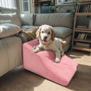 宠物爬楼梯狗狗粉物色梯上下床可拆洗防滑宠阶CT2407A海绵爬台梯