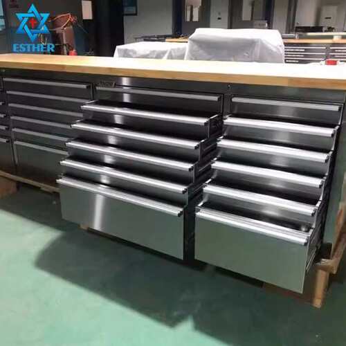 美式美9英寸北车库大型不6锈钢多能汽修工具柜赛功车工作站93775
