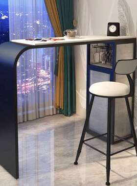 现代用简约台吧台桌岩轻奢创意客阳厅隔断LFW酒桌靠墙l形家板高脚