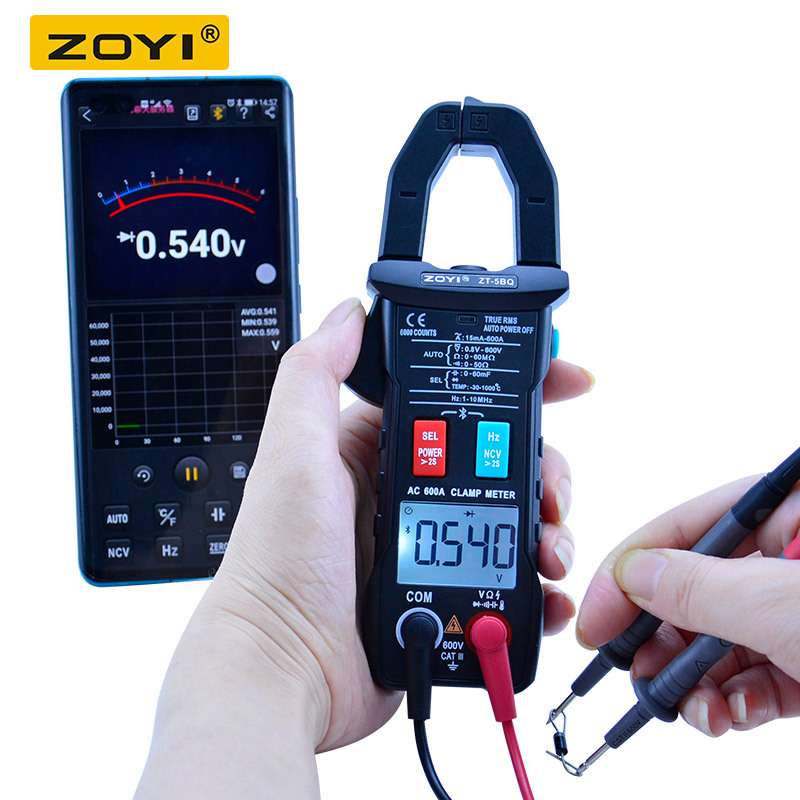 众仪 ZT-5BQ 蓝牙数字钳形万用表防烧电流表APP远程数据在线监控