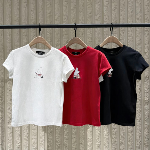 【MOOM联名】正品2026夏新品弹力精梳棉烫钻印花T恤MBF2TEE026