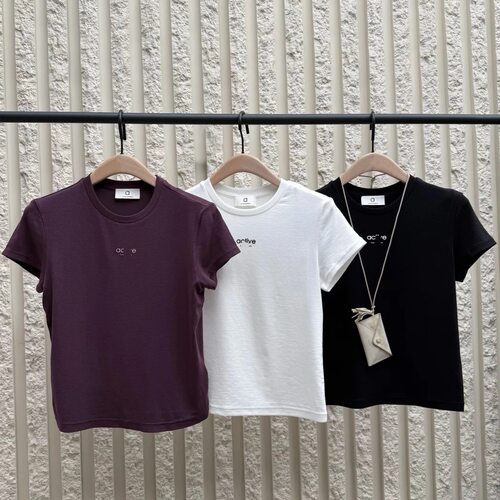【a系列】MOCO2026夏新品天丝醋酸短款正肩T恤MBF2TEE007
