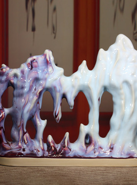 神垕原产钧瓷摆件恩重如山中式陶瓷家居玄关博古架装饰高档工艺品