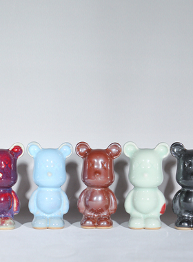 河南禹州神垕钧瓷精品摆件卡通小熊创意可爱生日送礼物女生礼盒装