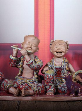 钧瓷摆件张振福大师全手工收藏级工艺品陶瓷中式复古居家玄关装饰