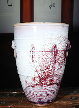 禹州神垕钧瓷摆件苗宗贤大师纯手工国威尊煤烧手签款复古风送礼