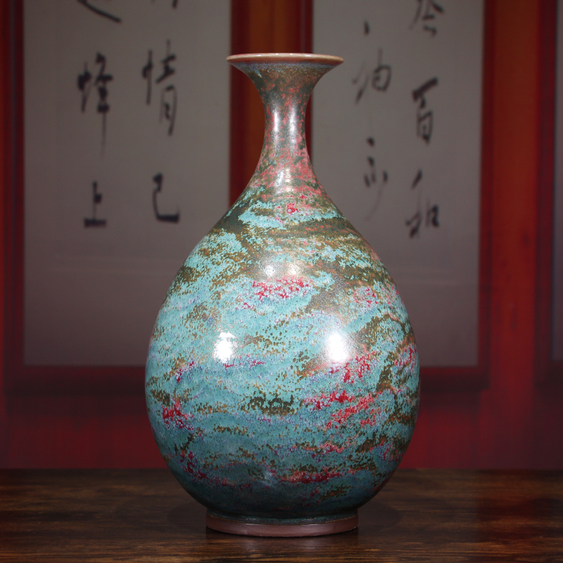钧瓷花瓶李亚飞纯手工卢钧玉壶春中式摆件高档客厅家居摆件收藏