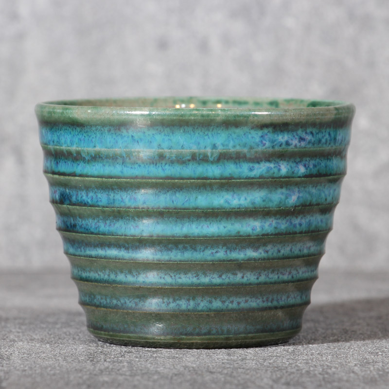 钧瓷茶杯陈俊才大师全手工炭烧罗纹杯陶瓷功夫茶具主人杯品茗杯子