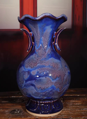 钧窑摆件连升三级河南禹州神垕钧瓷窑变釉送朋友同事高档陶瓷礼品