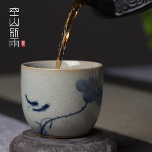 青花瓷茶杯景德镇陶瓷主人杯家用品茗杯闻香杯单杯手绘瓷杯老物件