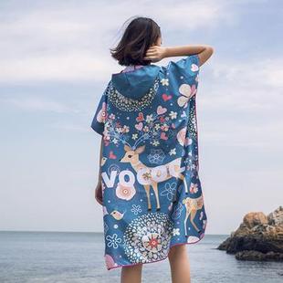 速干浴巾旅行沙滩巾游泳浴巾女毛巾浴袍吸水斗篷海边旅游用品