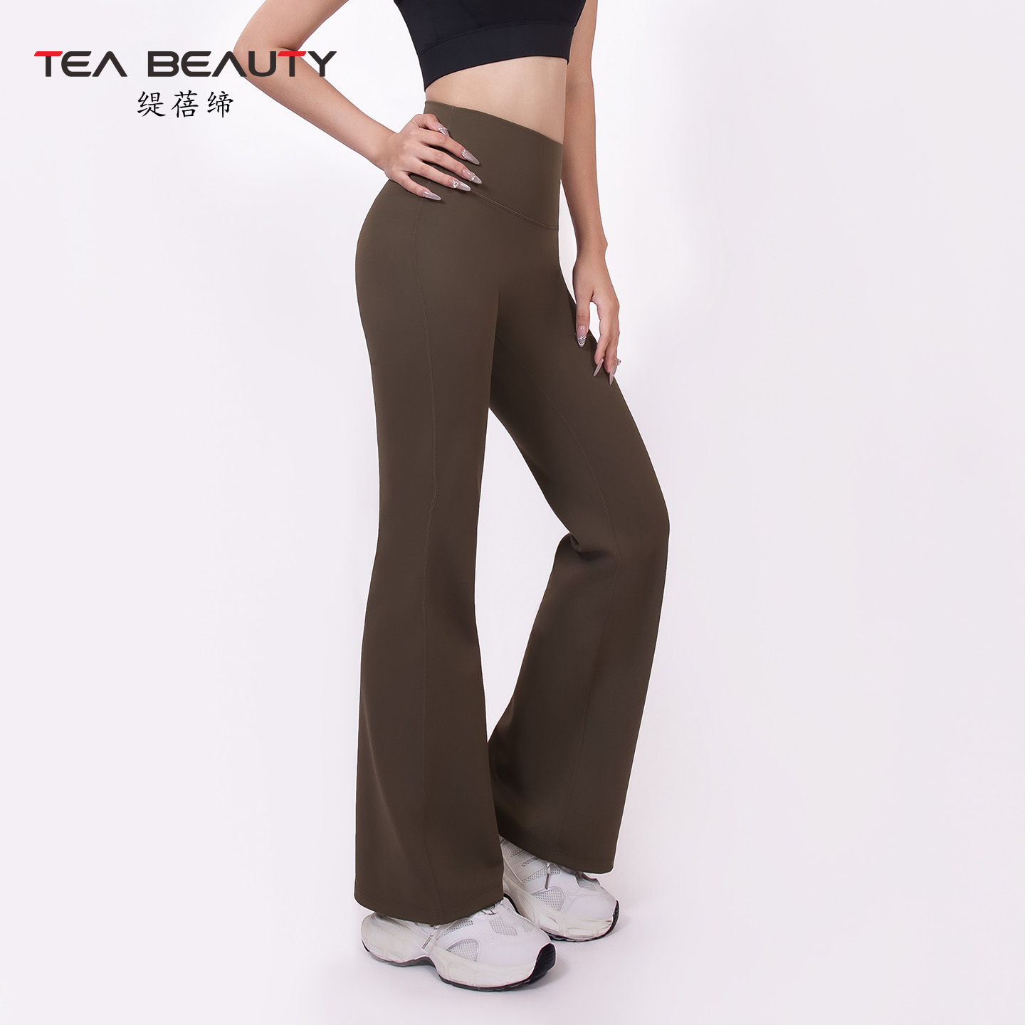 Tea Beauty运动健身高腰提臀瑜伽女裤春秋普拉提休闲美式喇叭裤女