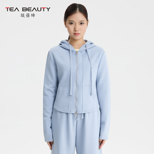 Tea Beauty秋冬卫衣女开衫修身上衣运动户外休闲宽松微喇套装