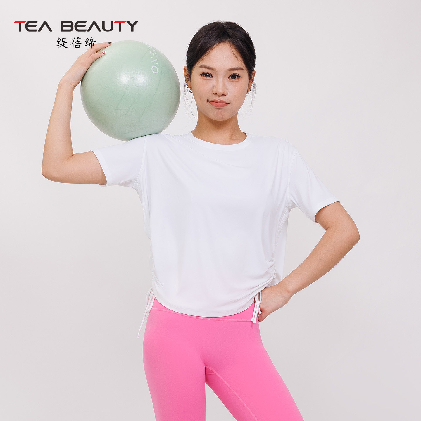 Tea Beauty凉感运动T恤女吸湿排汗透气宽松马拉松跑步健身上衣夏