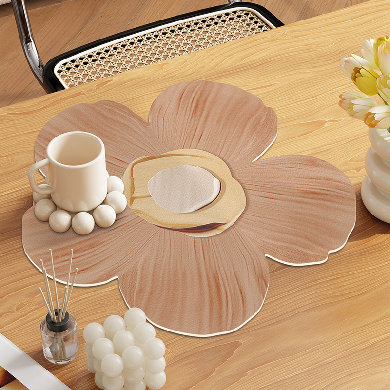 花卉餐垫餐桌垫pvc皮革可擦免洗防烫隔热垫防水防油西餐垫碗垫子