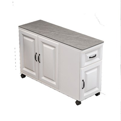 实木边几可移动茶水收纳储物柜客厅轻奢岩板茶台桌沙发侧边扶手柜